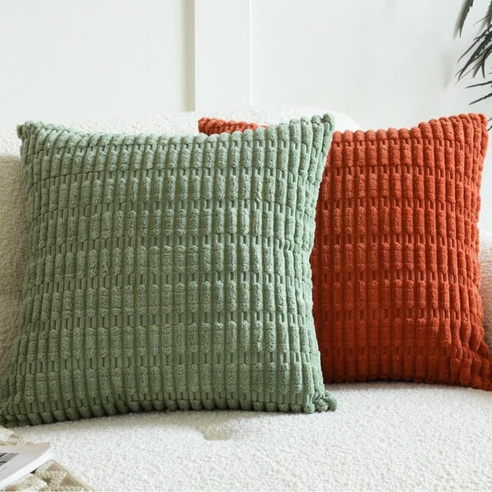 Sage Green & Rust Pillows Covers Set Pack of 2
